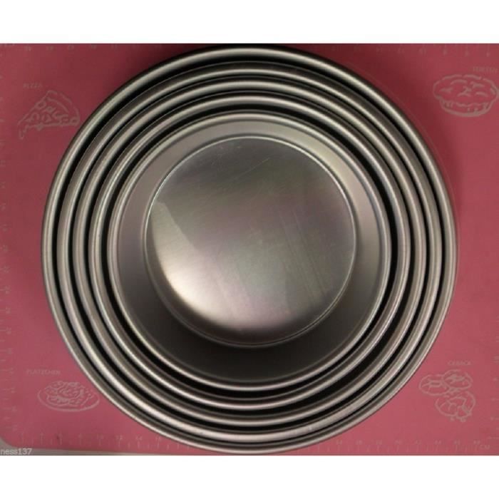 Serie 5 Moules Aluminium Ronds Fond Gateau Patisserie Genoise Cake Design H8,5cm