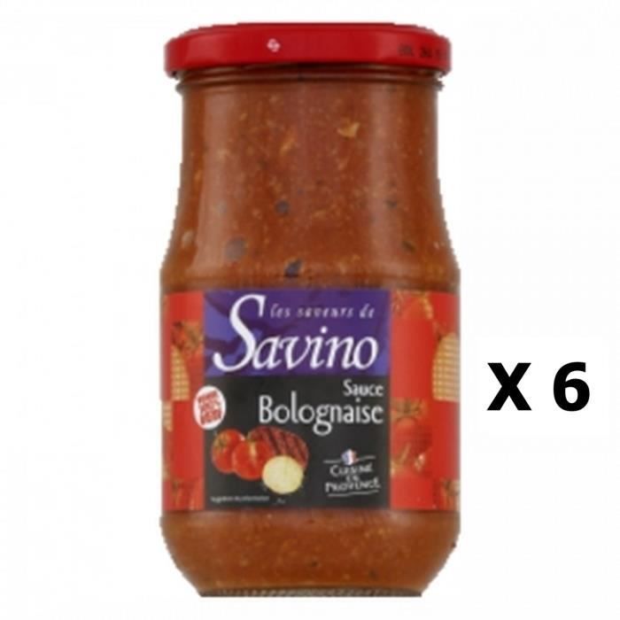 Lot 6x Sauce bolognaise cuisinée en Provence France - Les Saveurs de Savino - pot 350g