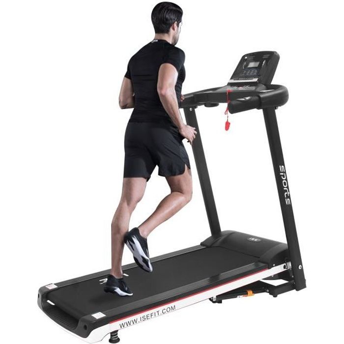 ISE Tapis de course pliable - 12,8km/h - 12 programmes