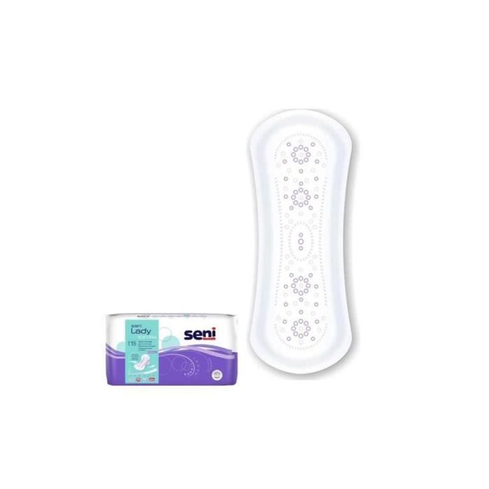 Protections pour fuites urinaires Femme SENI Lady Extra - Incontinence légère - Lot de 15