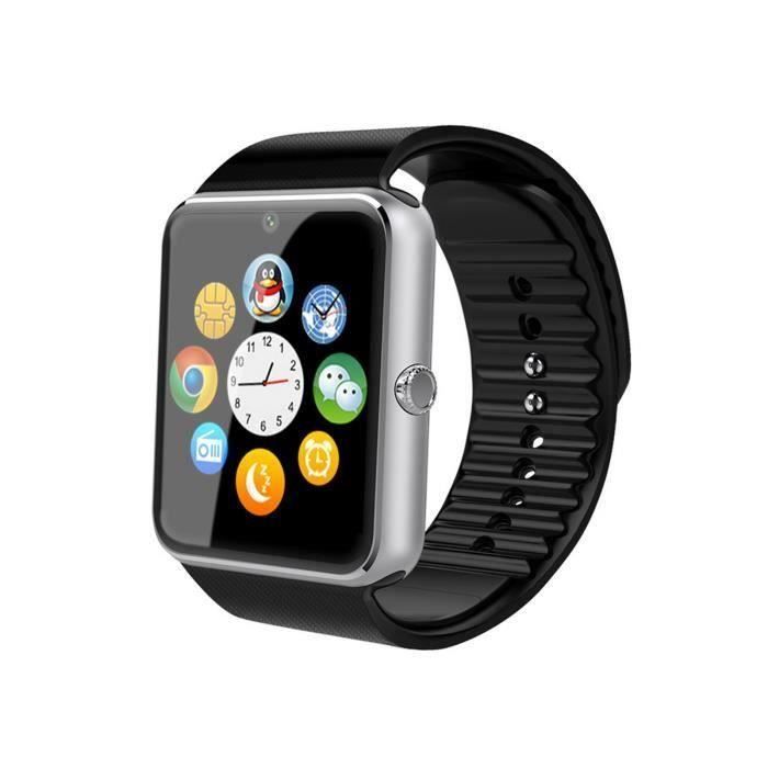 GT08 Montre Intelligente Bluetooth Argent-Smartwatch MKK4