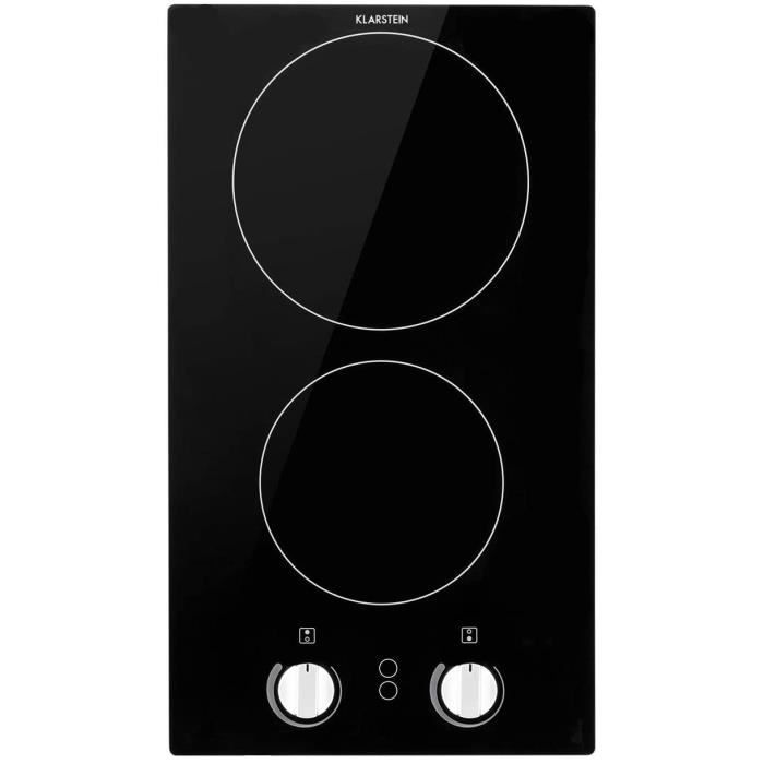 TABLE DE CUISSON ELECTRIQUE Klarstein EasyCook Domino, Table de cuisson vitrocéramique, encastrable, 29 cm, 2 zones de cui21