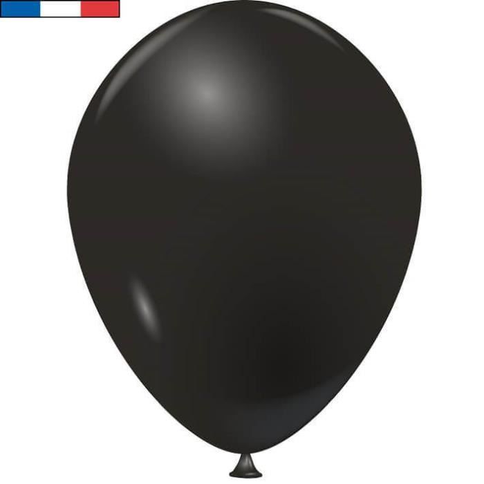 Ballon français en latex opaque 25cm noir (x100) REF/1976