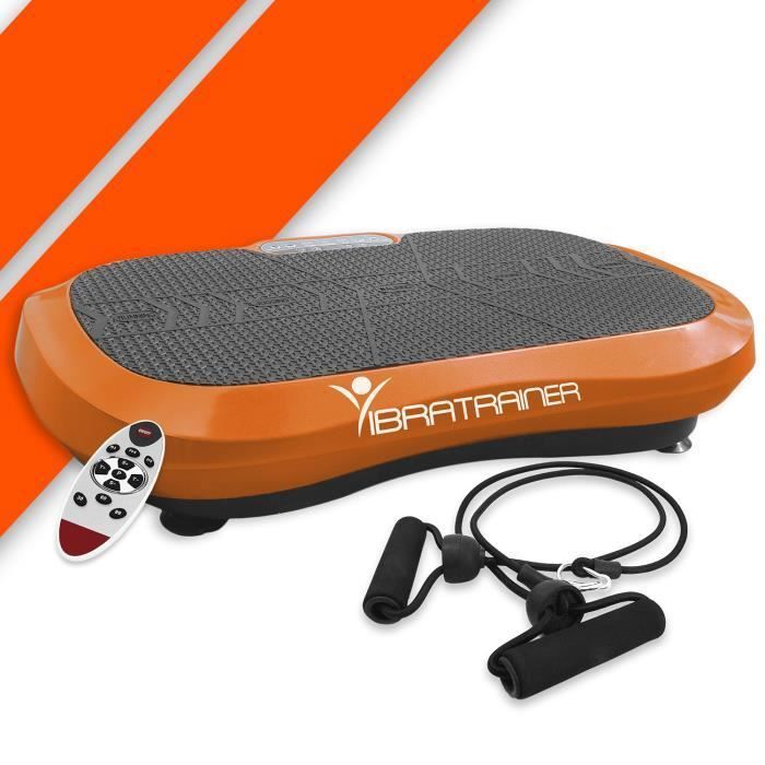 Bonplus BP | Plateforme Vibrante Fitness Vibratrainer | 99 Niveaux D'intensités | Télécommande | Inclut 2 Bandes élastiques