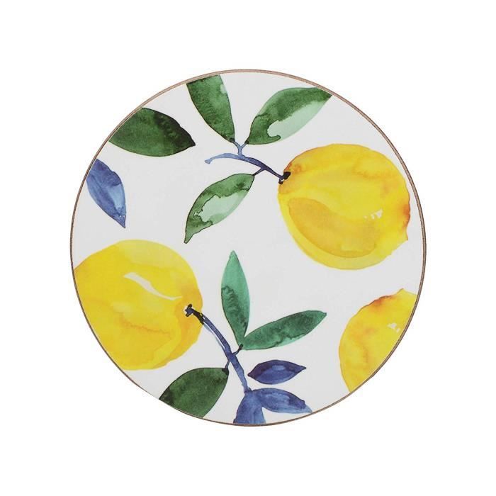 Creative Tops Dessous de Verre Rond Imprimé Citron - C000277
