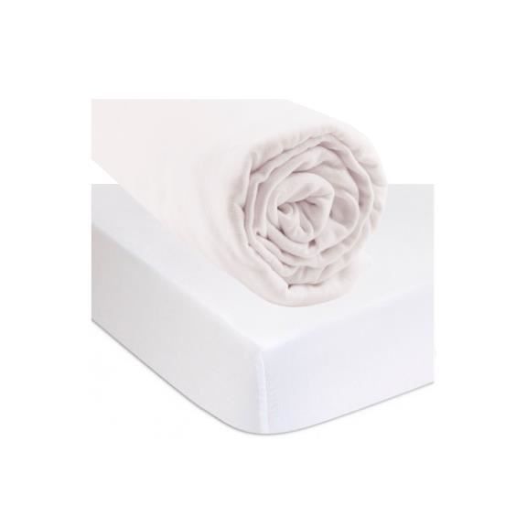 KIT PRATIQUE DRAP HOUSSE 90x190 CM COTON BIO BLANC + ALESE, PROTEGE MATELAS 90X190 CM MOLLETON COTON LIT 1 PLACE ENFANT ADULTE PACK