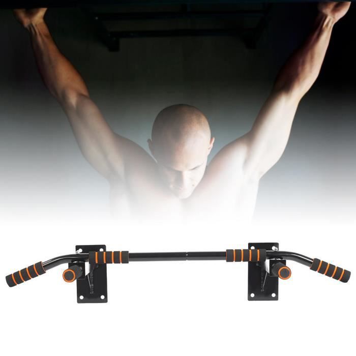 Support Mural Barre De Traction Exercice De Musculation Avec 6 Poignées En Mousse Fitness Gym Maison -HEG