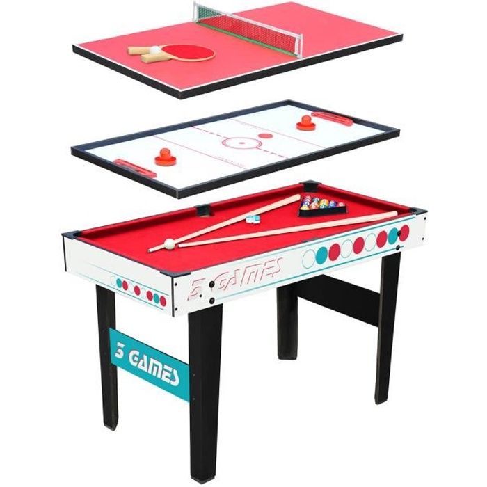 Table multi jeux 3 en 1 - Billard - Ping Pong - Hockey