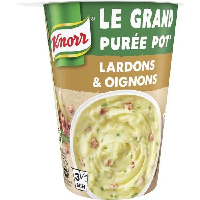 KNORR Plat Préparé Grand Pot Purée, Lardons & Oignons - 76 g