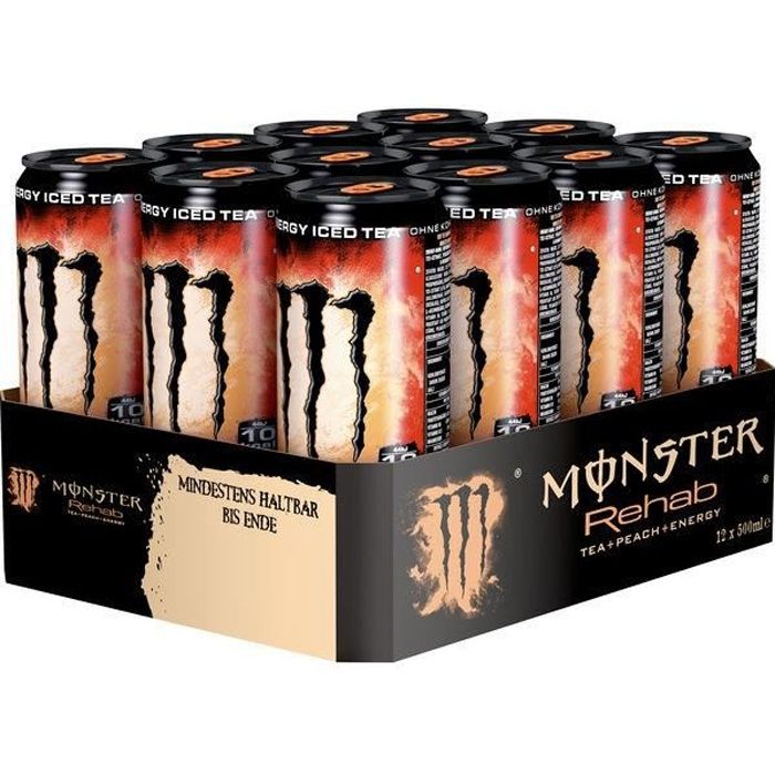Monster Rehab Tea Peach (Thé Peche) 0,5l (Pack de 12)