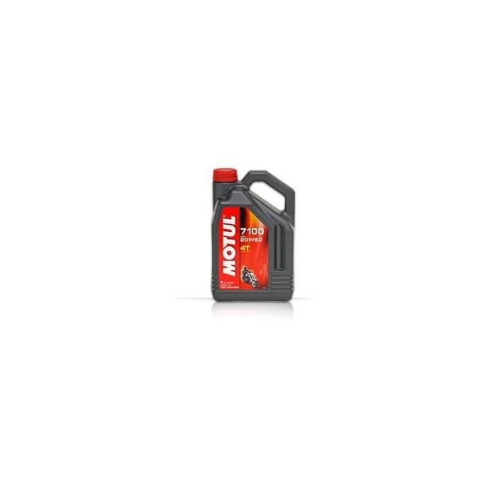 Bidon d'huile pour moto scooter deux roues Motul 7100 20W50 moteur 4T en 4L