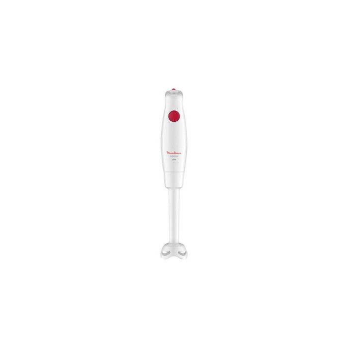 MOULINEX Mixeur Plongeant 350 W Blanc/Rouge Réservoir 800ml 2 Lames Zelkrom Poignée ergonomique