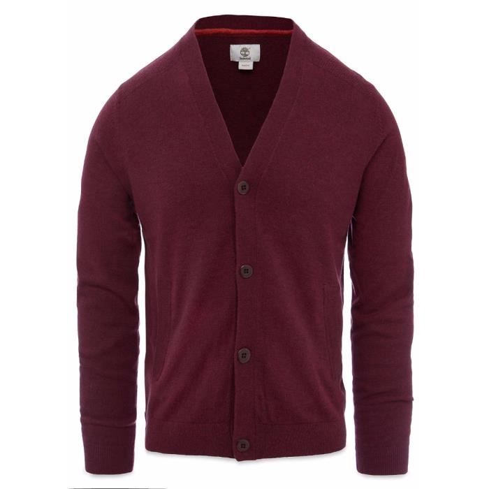 Timberland Cardigan Homme Burdeos 100% Laine