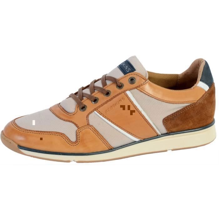 Tennis Basket Basses Redskins Cadeau Cognac Beige Homme