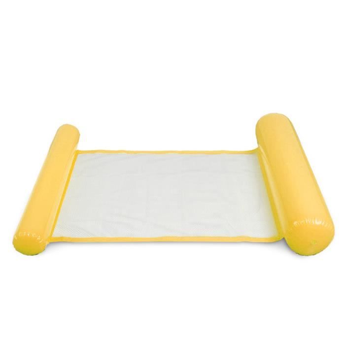 Hamac d'eau gonflable d'été flottant lit chaise longue flotteur flotteur adulte pour piscine plage jaune