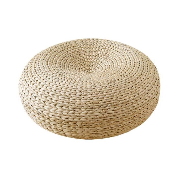 Coussin de Yoga Rond Coussin de Méditation Zafu, Tapis de Yoga Tressé Rond, Adapté à la Méditation de Yoga, Couss@Z4890