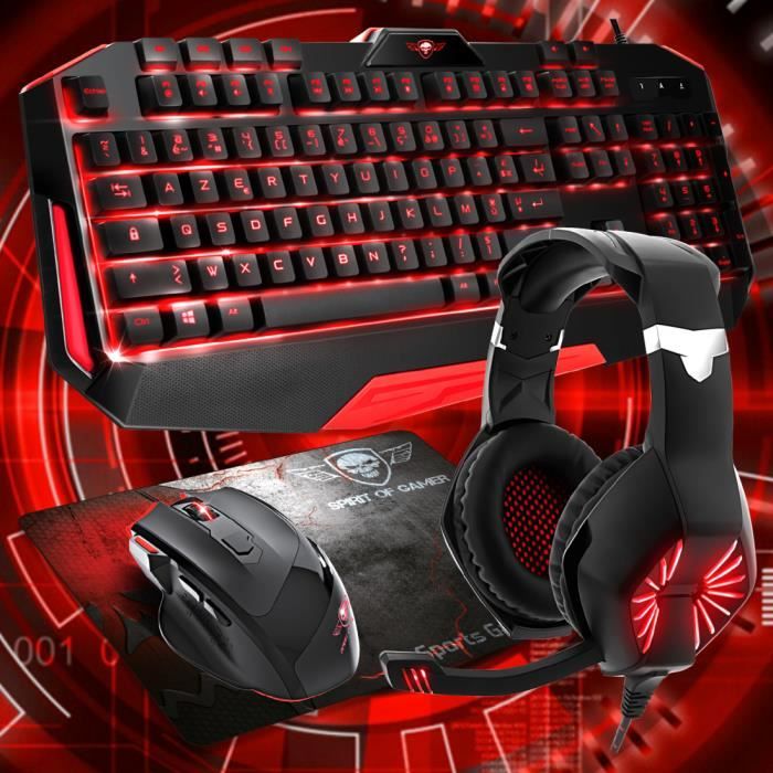 Clavier Souris Casque Audio et Tapis pour PC XBOX One PS4 PS3 PS5 XB1 SERIE X et S Fusion Pack Pro Gamer MKH3