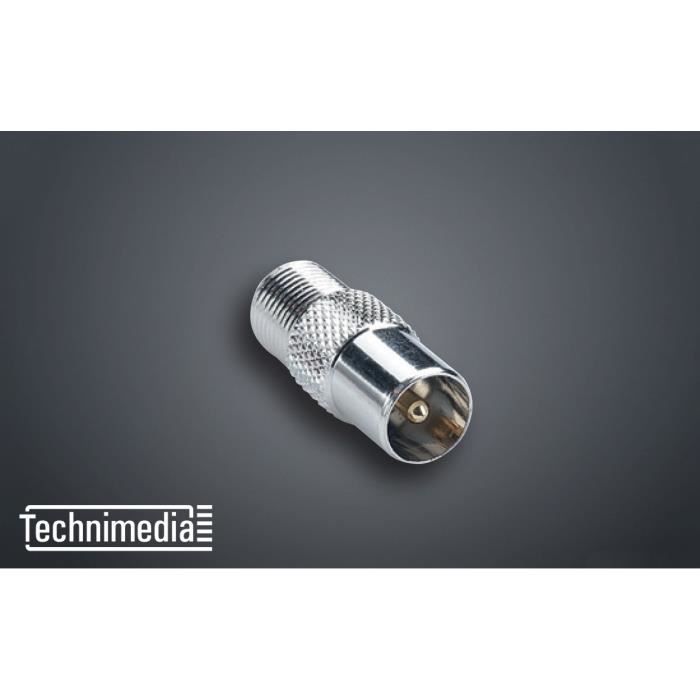 TECHNIMEDIA Adapteur TV 'F' 9,52 mm - Femelle / mâle