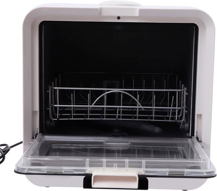 Mini Lave-vaisselle Compact 45x45x38 Cm - 800 W, Jet Rotatif 360°, 5 Fonctions (rinçage, Fruits, Désinfection) - Pour Petits Espaces, Studio, Appartement