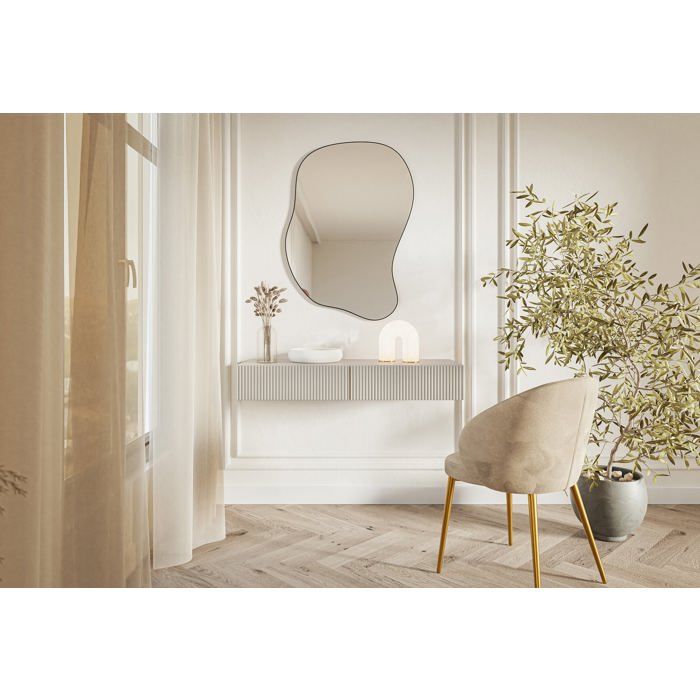 Coiffeuse avec tiroir - VELDIO - 110 cm - suspendu - grėge