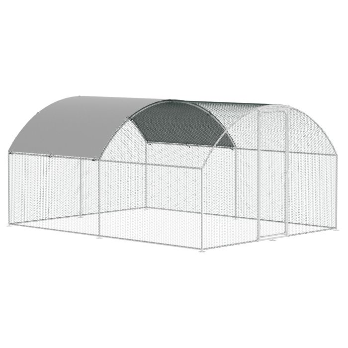 Meilleurs prix pour Lospitch Enclos poulailler grillagé 3x4 M avec porte latérale et toit dôme 12 m² toit voûté POULAILLER