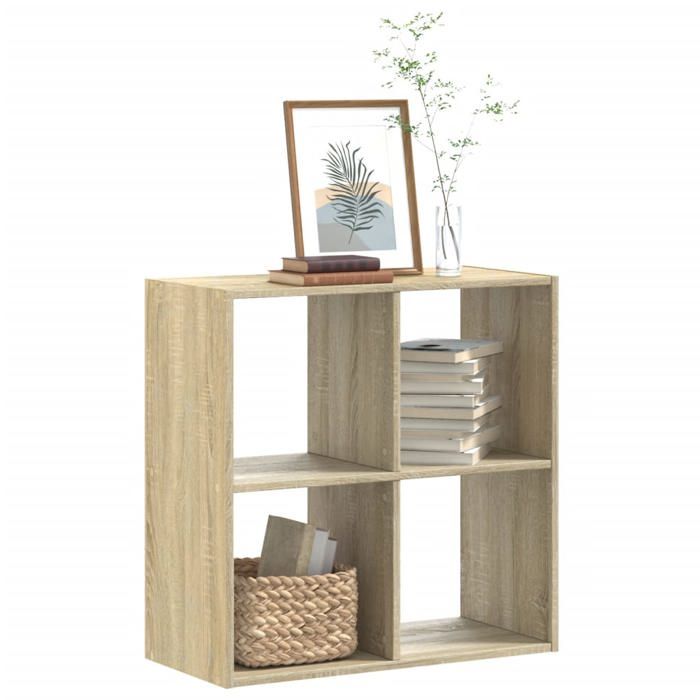 Bibliothèquemeuble de rangement chêne sonoma 685x32x685 cm bois dingénierie meuble pro1914445