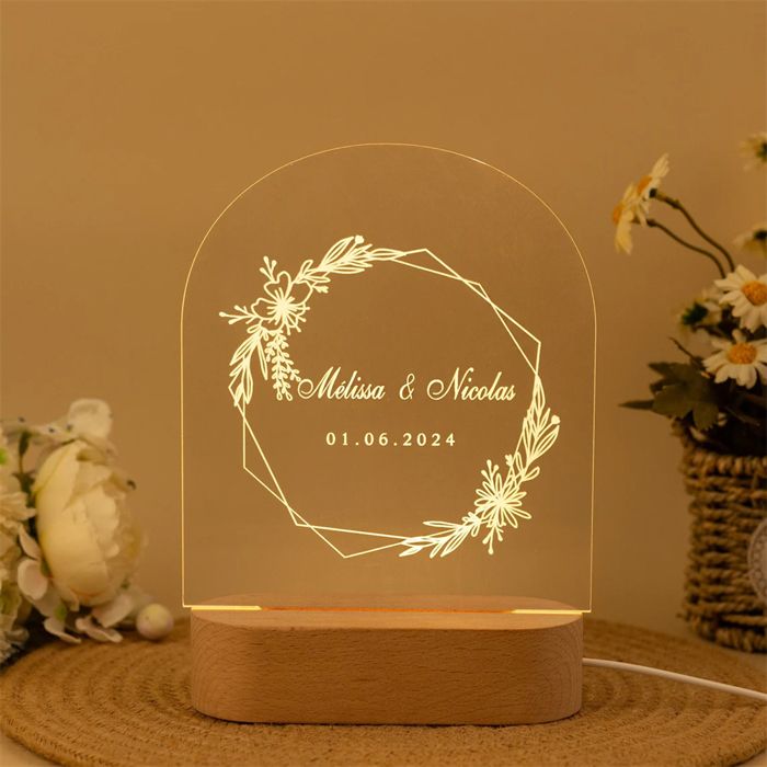 3D Lampes Veilleuse Veilleuse en Acrylique Prénom Lumineux LED personnalisé Pour Couple