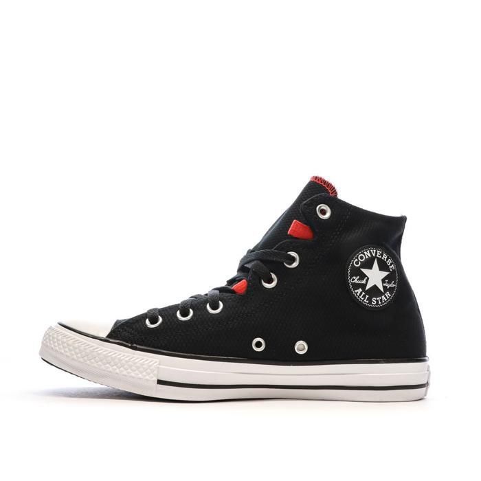 Converse Baskets Noires/Rouge/Blanches Converses  Chuck Taylor All Star