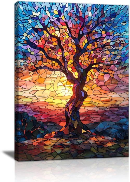 Peinture Par Numéros Arbre De Vie 30x40 Cm Encadrée - Kit Acrylique Adulte Avec Toile Pré-Imprimée, Pinceaux & Coffret Cadeau