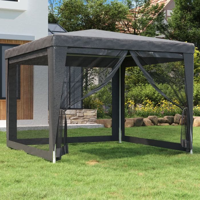 Prix Bas - Tente de fête - avec 4 parois latérales en maille Anthracite 3x3m - Tente Imperméable/Chapiteau @BYJ3640799