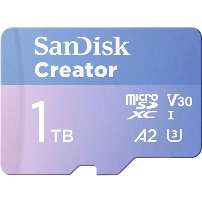 Carte microSDXC - SANDISK - Creator - 1 To - A2 - UHS-I U3 V30 190/130 Mo/s