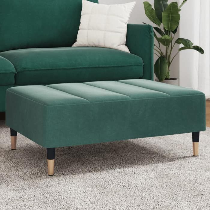 vidaXL Repose-pied vert foncé 77x55x31 cm velours tabouret tabouret de canapé siège de salon pouf repose-pied en tissu vidaXL Repose-pied vert foncé 77x55x31 cm velours tabouret tabouret de canapé siège de salon pouf repose-pied en tissu