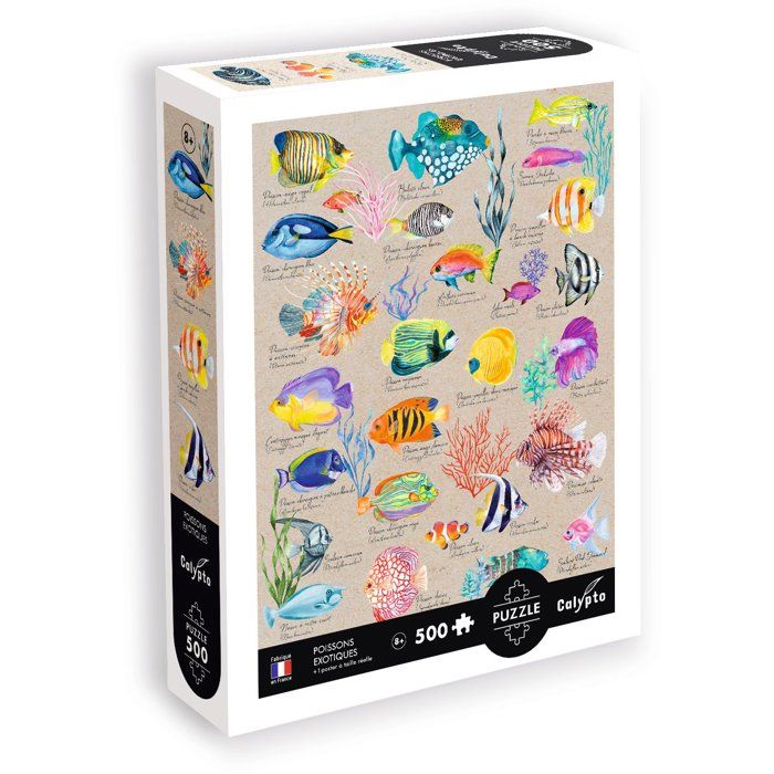 Puzzle - SENTOSPHERE - Calypto - 500 pièces - Poissons exotiques - Toucher soyeux - Dès 8 ans