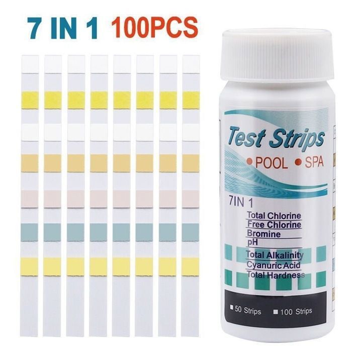 Lot de 100 bandelettes de test 7 en 1 pour aquarium, test de pH nitrite ...