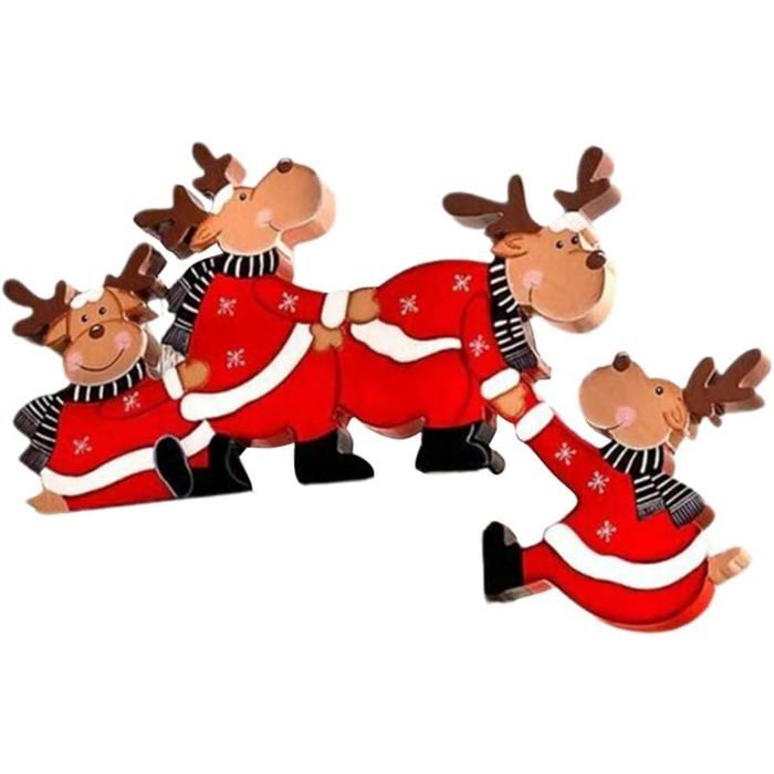 Panneau Mural De Noël Vintage, Père Noël En Bois Rustique, Décoration Suspendue