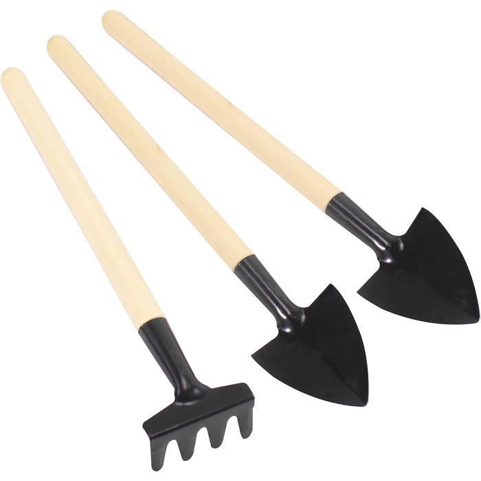 Ensemble D'outils de Jardin Ergonomiques 3X Comprenant Une Pelle et Un Rateau en Acier