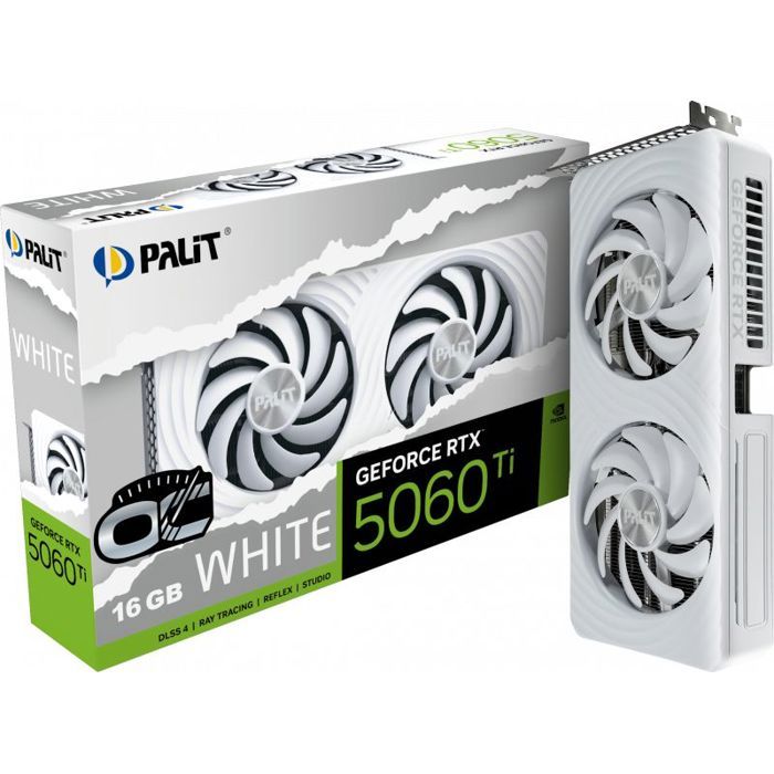 Carte Graphique Palit GeForce RTX 5060 Ti White OC – 16 Go GDDR7, PCIe 5.0 - vue 6