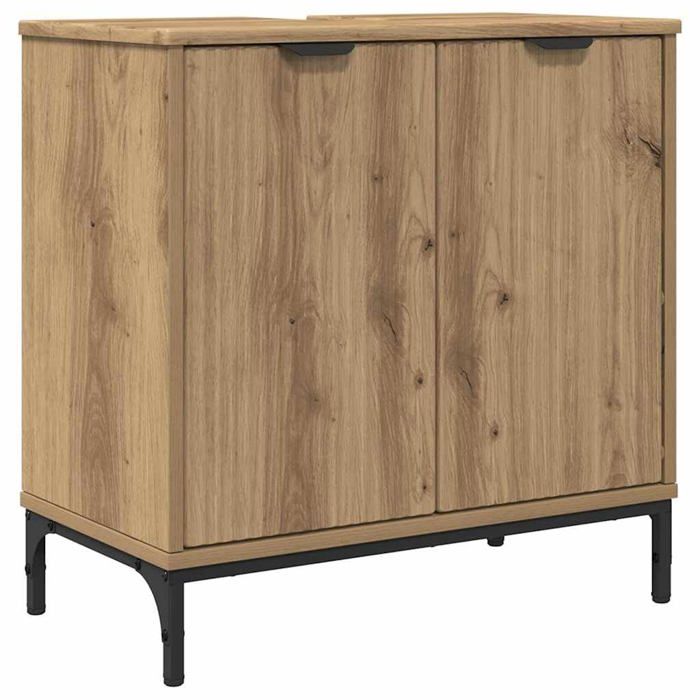 Meuble lavabo moderne - vidaXL - Chêne artisanal - 605 x 335 x 61 cm - Bois dingénierie - Porte à charnières