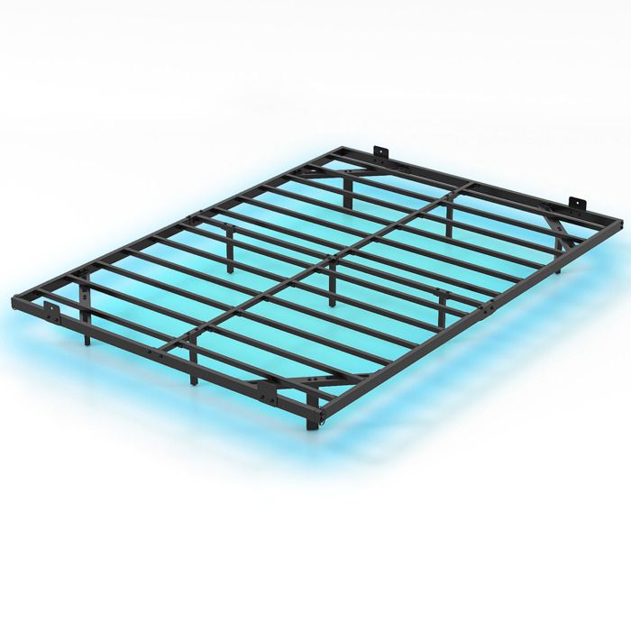 GIANTEX Cadre de Lit 200x140 cm Lit 2 Personnes Lumieres LED réglable 12 Lattes Métalliques Butées Antidérapantes Charge 400 kg GIANTEX Cadre de Lit 200x140 cm Lit 2 Personnes Lumieres LED réglable 12 Lattes Métalliques Butées Antidérapantes Charge 400 kg