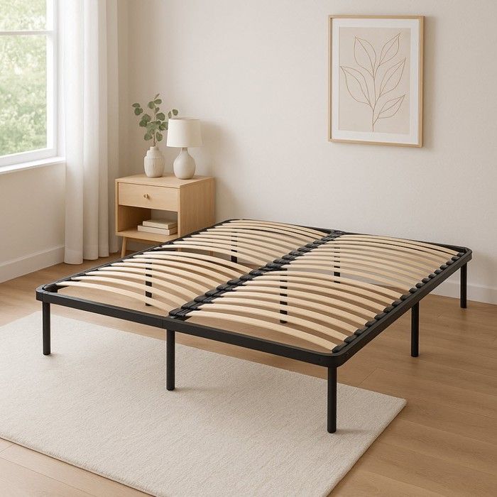 Sommier - NUITS DOR - 70x190 - Cadre métal 1 4 mm - 34 lattes multiplis peuplier - Soutien réglable Sommier - NUITS DOR - 70x190 - Cadre métal 1 4 mm - 34 lattes multiplis peuplier - Soutien réglable