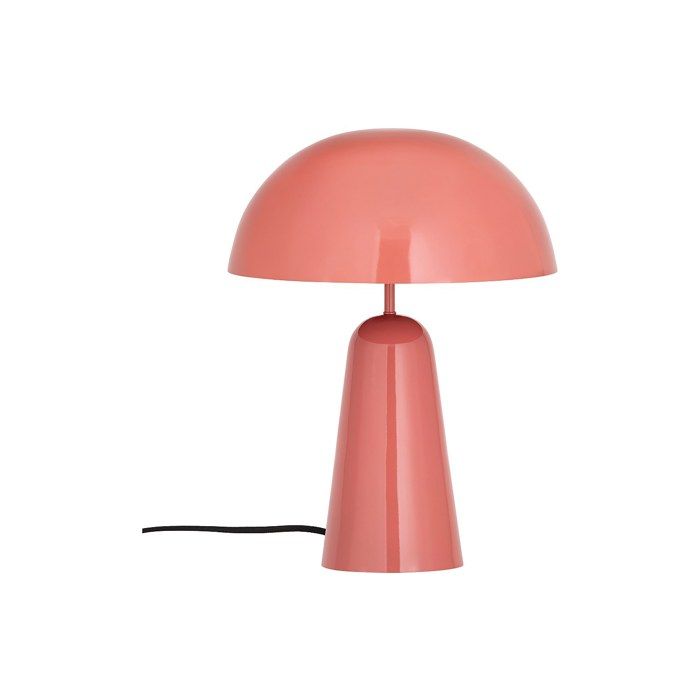 Lampe à poser champignon en métal - D. 39 x H.52 cm - Rose brillant - LARKIN