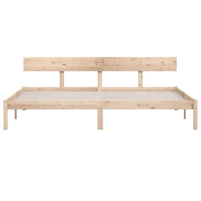 Magnifique Cadre de lit Double - extra confortable - Sommiers à lattes - sans matelas bois massif 4053