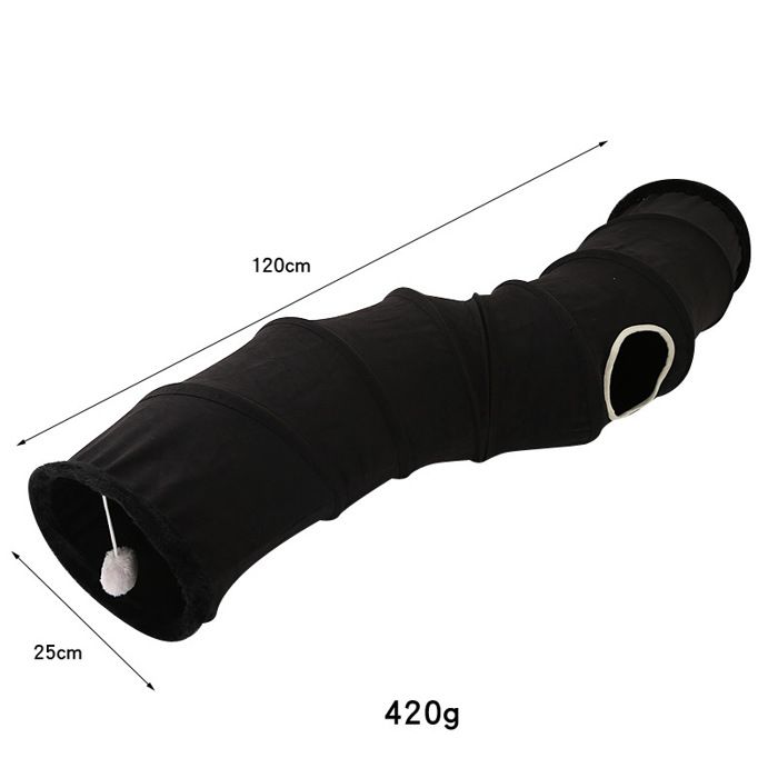 Tunnel pour chat pliable - Phoesky - Forme de S - 124 cm de longueur - 26 cm de diamètre - Cachette interactive