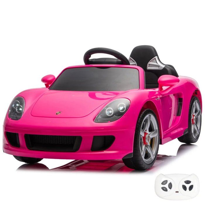 Voiture électrique pour Enfants Porsche Carrera GT - 1 à 5 ans - Version complète - Voiture 12V avec Télécommande - Rose