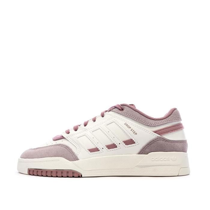 Baskets Blanches/Mauves Femme Adidas Drop Step Low W