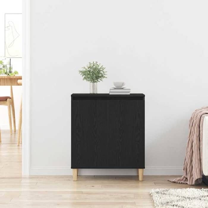 Buffet élégant - ECOHOME - bois dingénierie - chêne noir - 60 x 35 x 70 cm - 1 porte@843153
