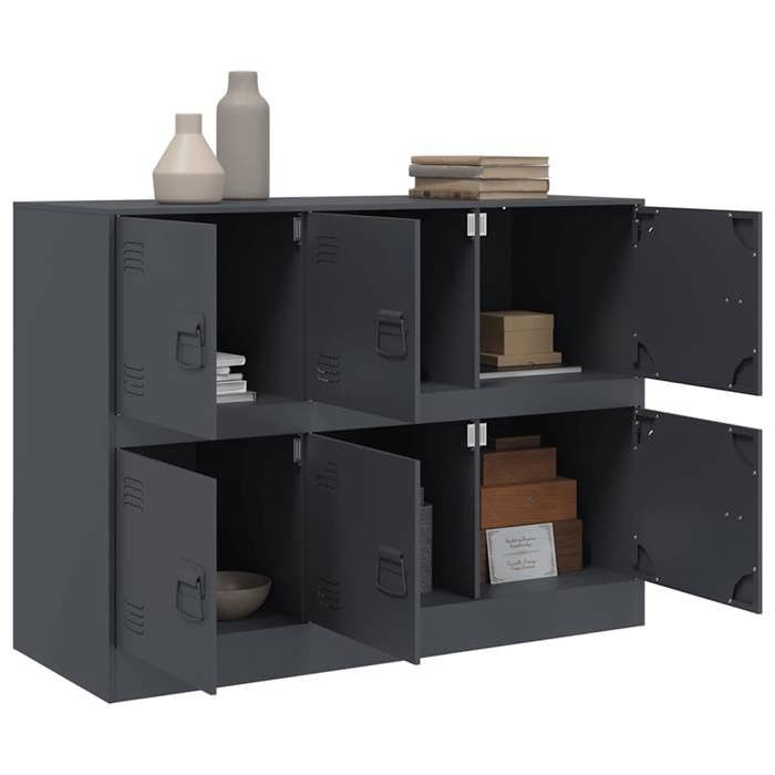 Buffet anthracite 99x39x73 cm acier_2 ans garantie_94173