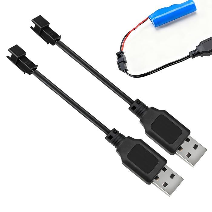 Chargeur USB RC Universel - 2 Pièces - 3.7V Li-Po Ni-MH - Connecteurs JST Et 2P-PH - Pour Voiture Avion UMD MUSICAL