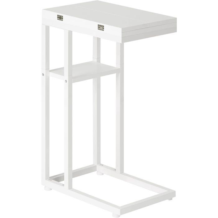 Table D’Appoint PlianteBout De Canapé En Forme De C Avec RangementTable BasseGain De PlaceAssemblage FacilePour SalonChambre