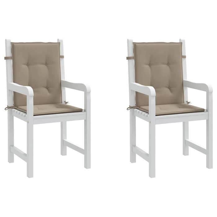 Magnifique Coussins de chaise de jardin à dossier bas - 2 pcs - taupe - design polyvalent - pour maison - Taupe 2.34 kg 2026_802920